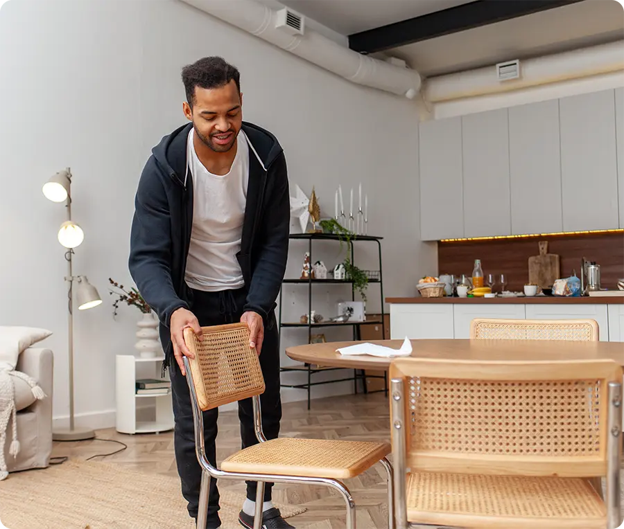 Homeowner following a 30-day cleaning schedule to keep home clean and organized