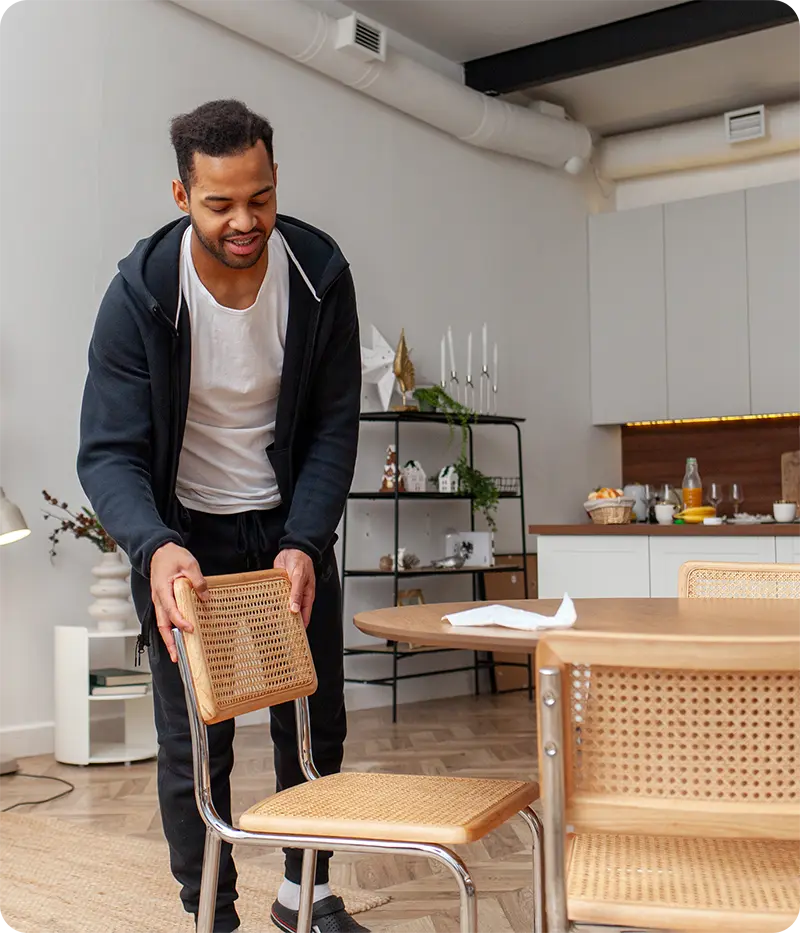 Homeowner following a 30-day cleaning schedule to keep home clean and organized